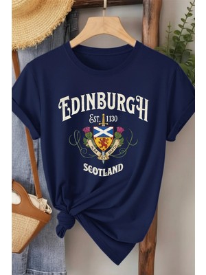 L'eivor Edinburgh Scotland Baskılı Kadın T-Shirt