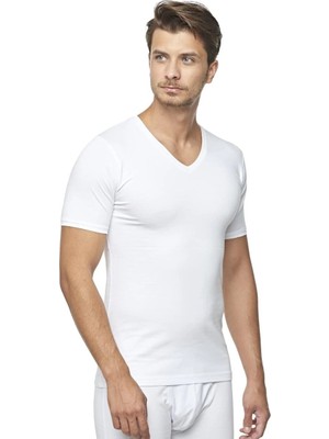 Aesco Star 206 Modal Yarım Kol V-Yaka T-Shirt Atlet