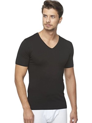 Aesco Star 206 Modal Yarım Kol V-Yaka T-Shirt Atlet