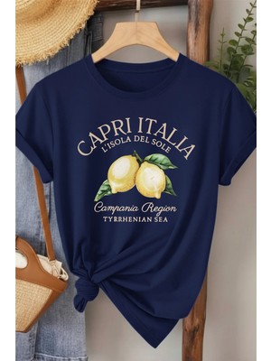 L'eivor Capri Italia Baskılı Kadın T-Shirt