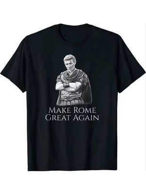 L'eivor Gaius Julius Caesar Make Rome Great Again Baskılı Erkek Pamuk T-Shirt