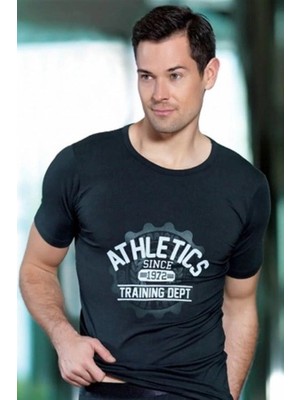Aesco Berrak Erkek  Athletick Baskılı Tshirt 1036