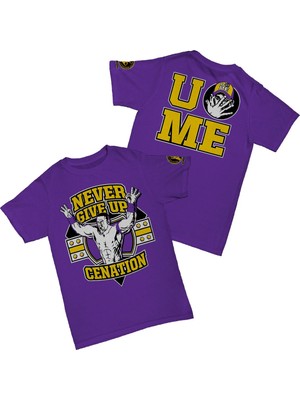 L'eivor John Cena Uc Me Never Give Up Baskılı Pamuk T-Shirt