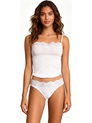 Aesco Berrak Brodeli Ip Askılı Bikini Takım 2112