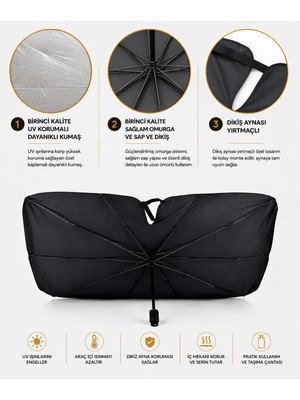 bliss umbrella 140 x 80 cm Dikiz Aynası Yırtmaçlı Oto Ön Cam Şemsiye Araba Şemsiyesi Araç Için Güneş Koruyucu