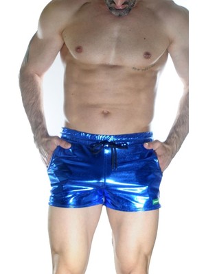 Aesco Erkek Mavi Lame Short