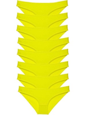 Aesco 8 Adet Süper Eko Set Likralı Kadın Slip Külot Sarı