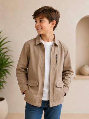 Ugly Duck 08-14 Yaş Erkek Çocuk Camel Renk Cepli Ceket