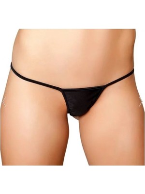Aesco Fantezi Siyah Lame String Tanga