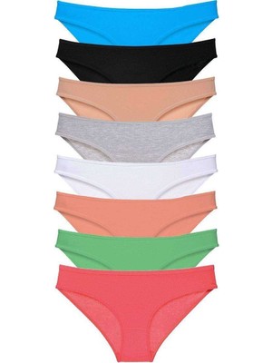 Aesco 8 Adet Süper Eko Set Likralı Kadın Slip Külot Set 7