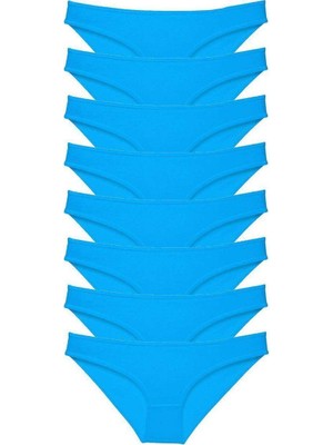 Aesco 8 Adet Süper Eko Set Likralı Kadın Slip Külot Mavi
