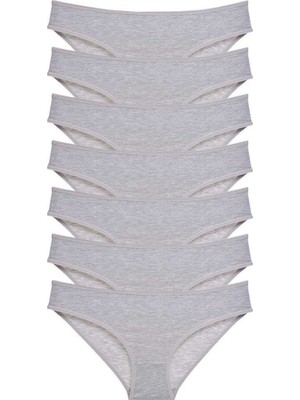 Aesco 7 Adet Süper Eko Set Likralı Kadın Slip Külot Gri
