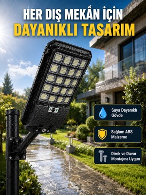 Zenviaa Güneş Enerjili Dış Mekan LED Lambası Geniş Aydınlatma Açılı Akıllı Sokak Lambas�