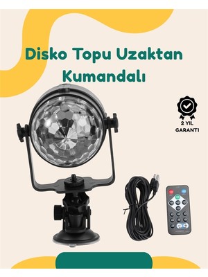 İlk El Grup Müzik Ritmine Uyumlu 7 Modlu Renkli Disko Topu Işığı
