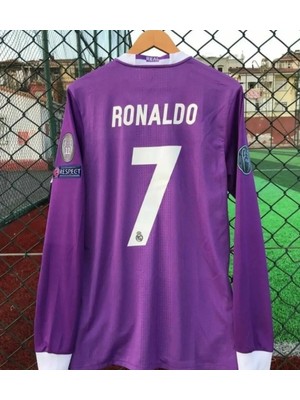 Breathless Reall Madridd 2017 Cardiff Şampiyonlar Ligi Finali Cristiano Ronaldo Forması (Uzun-Kol)