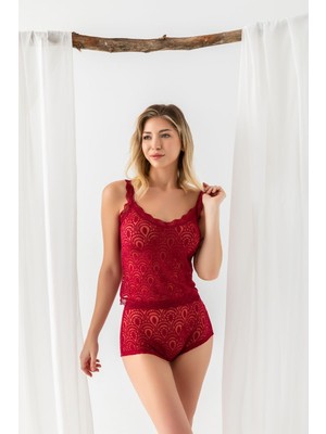 Aesco Devore Transparan Atlet, Boxer Takım Bordo