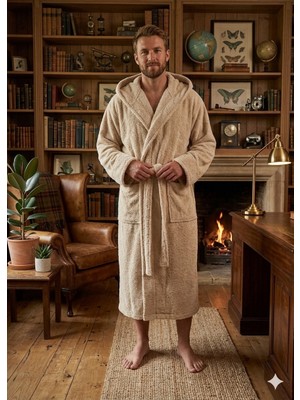 Embays Collection Kapüşonlu Bornoz ,bukle Bornoz, %100 Pamuklu ,hamam Sauna Bornoz Kadın / Unisex Bornoz