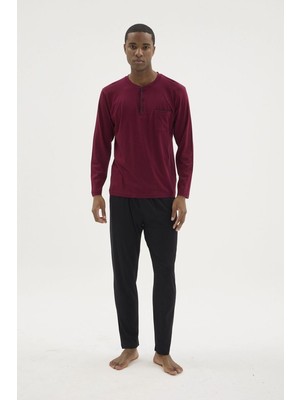 Aesco Kocabey BU-26360 Erkek Midi Yaka Battal Pijama Takımı