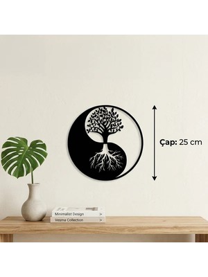 Bezos Yin Yang Hayat Ağacı Duvar Tablosu Mdf Lazer Kesim Modern Spiritüel Duvar Süsü