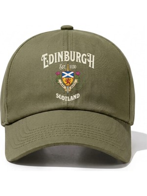 L'eivor Edinburgh Scotland Baskılı Pamuk Şapka