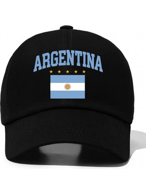 L'eivor Argentina Baskılı Pamuk Şapka