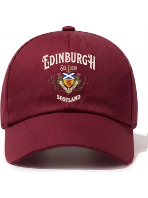 L'eivor Edinburgh Scotland Baskılı Pamuk Şapka