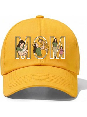 L'eivor Mom - Anne & Kız Çok Özel Tasarım Baskılı Pamuk Şapka