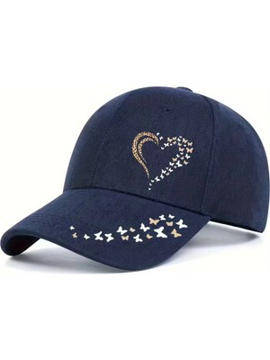 L'eivor Leopar Kalp & Kelebek Tasarım Baskılı Çıt Çıtlı Kadın Şapka