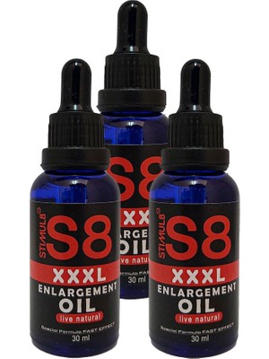 Vexor Stimul8 Erkeklere 3 Adet Özeı Pompa Yerine Xxxlyağ 30 ml En Boy Ebat 30ML Oil
