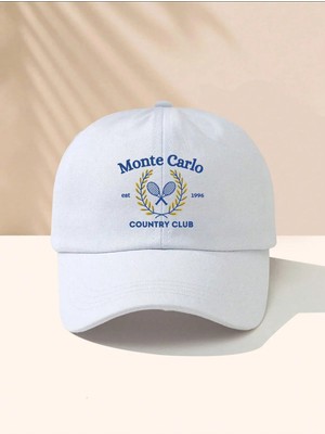 L'eivor Monte Carlo Country Club Tenis Baskılı Çıt Çıtlı Şapka