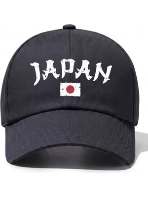 L'eivor Japan Baskılı Siyah Çıt Çıtlı Şapka