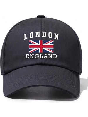 L'eivor London England Baskılı Pamuk Şapka