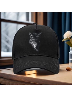 L'eivor Kurt Perspektif Baskılı Çıt Çıtlı Siyah Şapka
