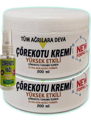 Vexor Çörek Otu Teskin Kremi  2 Adet 200 ml Beyaz Kavanoz + 30 ml Çörek Otu Yağı