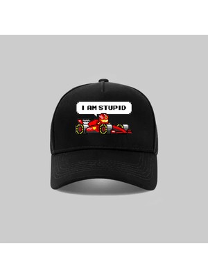 L'eivor Formula 1 Pilot Özel Tasarım Siyah Çıt Çıtlı Şapka