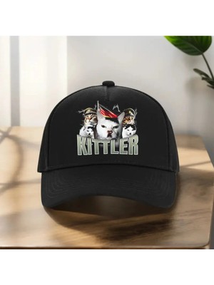 L'eivor Kittler Baskılı Siyah Çıt Çıtlı Şapka