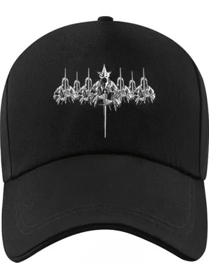 L'eivor Witch King & Nazgul Baskılı Siyah Çıt Çıtlı Şapka