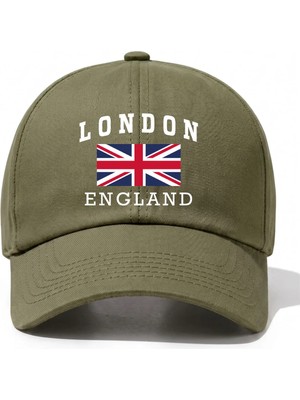 L'eivor London England Baskılı Pamuk Şapka