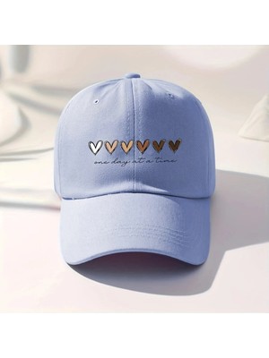 L'eivor Minimal Kalpler Baskılı Kadın Çıt Çıtlı Şapka