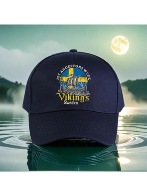 L'eivor Vikings Sweden Baskılı Çıt Çıtlı Şapka