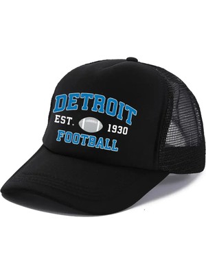 L'eivor Detroit Football Baskılı Fileli Çıt Çıtlı Şapka