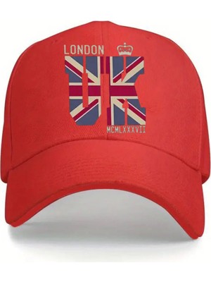 L'eivor United Kingdom Uk London Retro Tasarım Baskılı Çıtlı Şapka