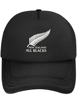 L'eivor New Zealand All Blacks Baskılı Çıt Çıtlı Siyah Şapka