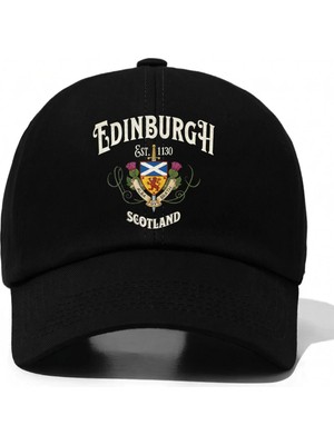 L'eivor Edinburgh Scotland Baskılı Pamuk Şapka