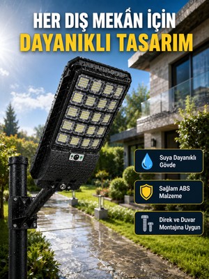 Astraltech Güneş Enerjili Dış Mekan LED Lambası Geniş Aydınlatma Açılı Akıllı Sokak Lambası