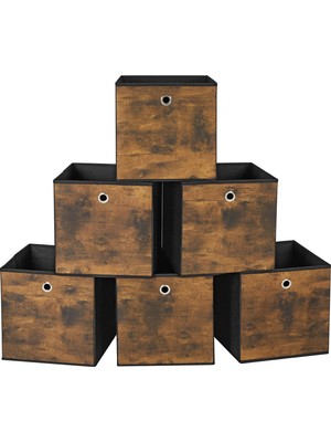 1001 Saklama Kutusu, 6'lı Set, Düzenleme Kutuları, Dokunmamış Kumaş, Katlanır Kutu, 30 x 30 x 30 C