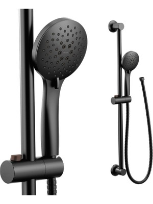 1001 3558EPBL Eco-Performance 5-Function El Duşu 76,8 cm Sürgülü Bar ve 159,8 cm Hortum, Mat Siyah