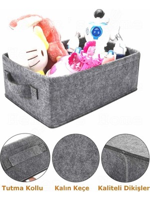 1001 Çamaşır Oyuncak Düzenleyici Keçe Sepet Organizer 38X25X13 cm