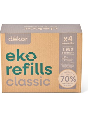 1001 Bebek Bezi Dekor Eko Klasik Bebek Bezi Kovası Yedekleri | 4'lü Paket