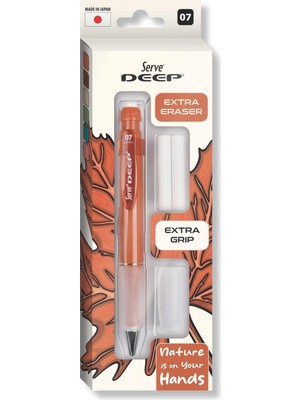 1001 Deep Versatil Kalem 07MM- Toprak Tonları - Yedekli Set (Grip ve Silgi) Kiremit